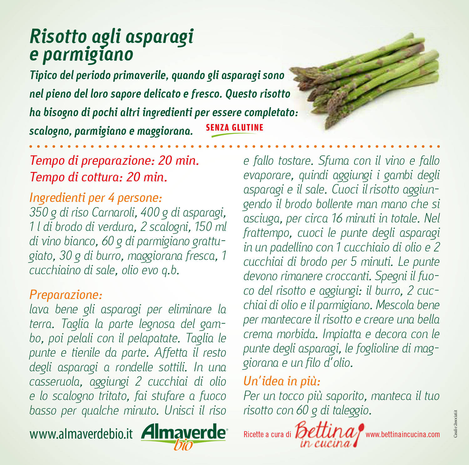 risotto asparagi e parmigiano ricetta almaverde bio