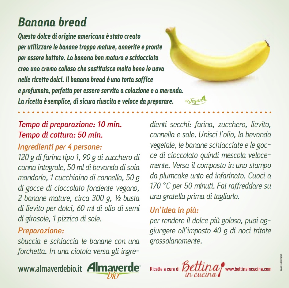 ricetta banana bread